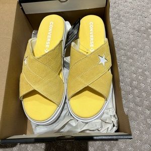 Converse slides -BN in box- yellow suede slides size 8